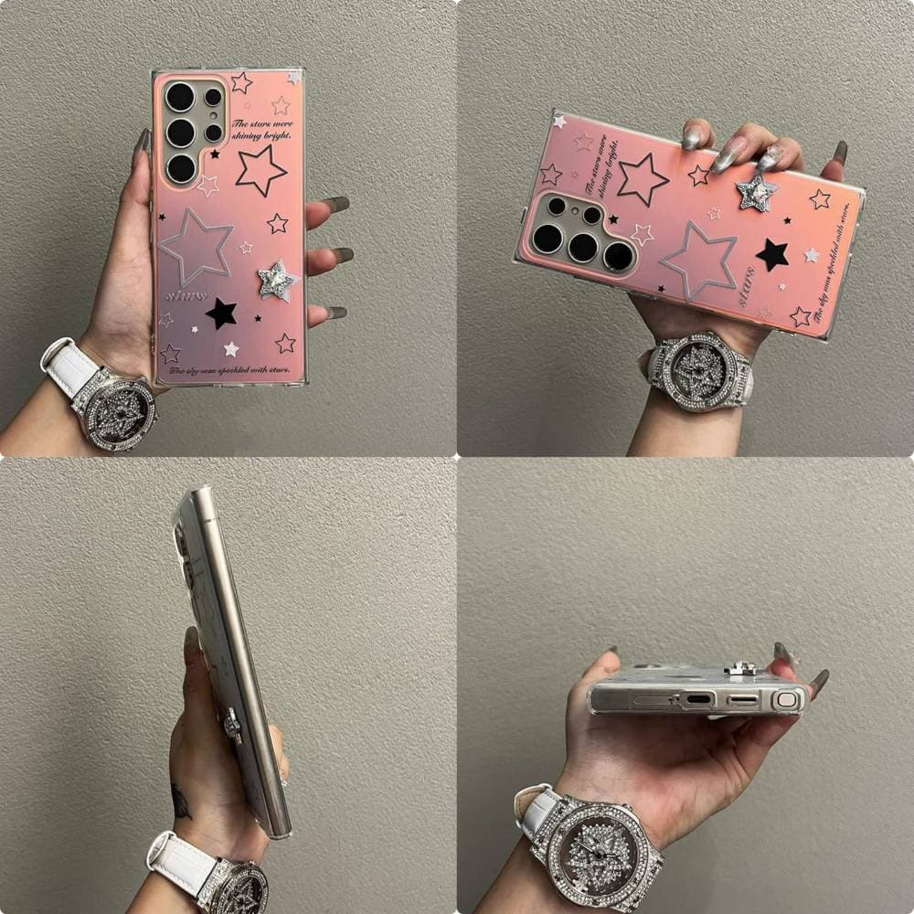 Colour Gradient 3D Star Stylies Case For Samsung
