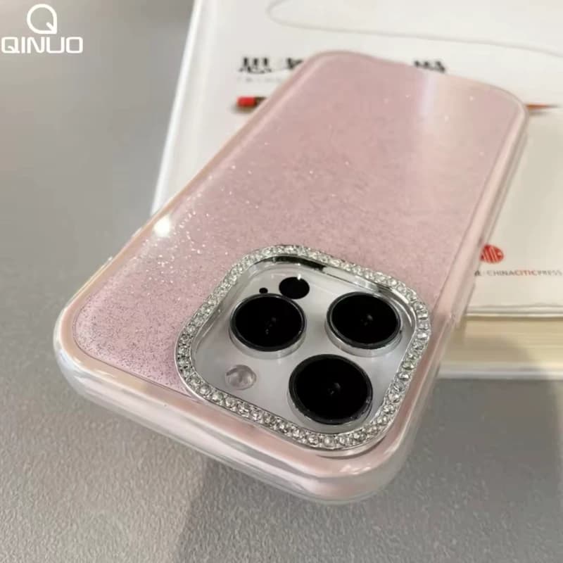 Luxury Shiny Diamond Camera Glitter Glossy Bumper Case For iPhone