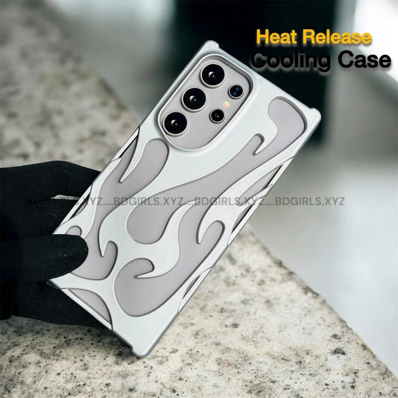Heat Release Fiber Soft Special Coolling Fire Desing Case For Samsung