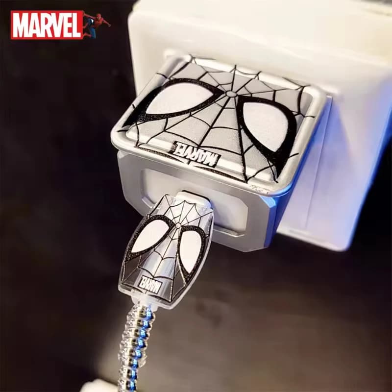 Spider Marvel Edition Charger Cover With Cable Protector For US-2Pin