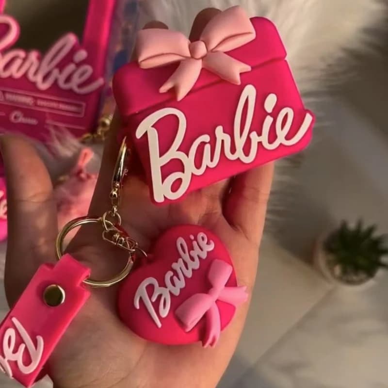 Barbie Cute Soft Silicone With Heart Ring Case For Apple Airpods