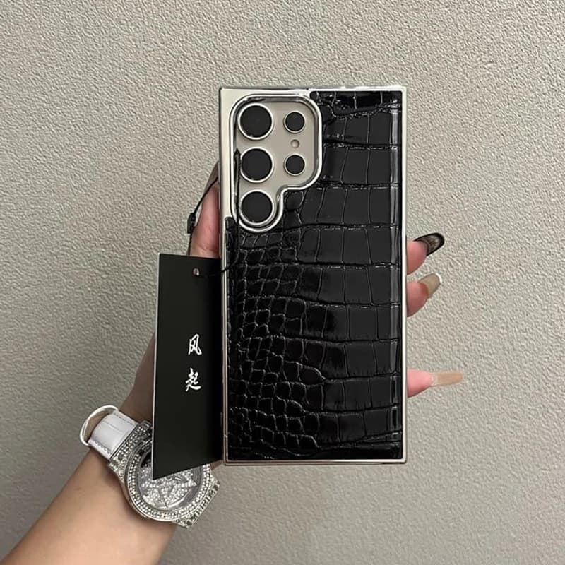 Luxury Gradient Crocodile Pattern Leather Laser Case For Samsung