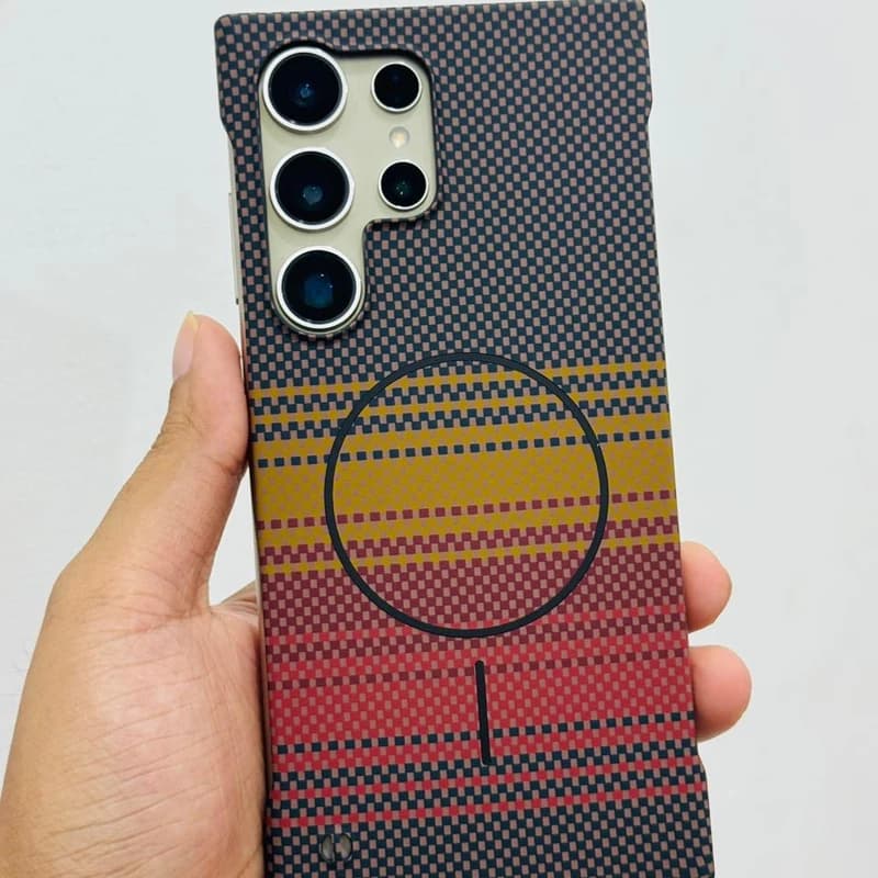 Pitakaa Style Print 2 Cut Slim Carbon Fiber With MagSafe Case For Samsung