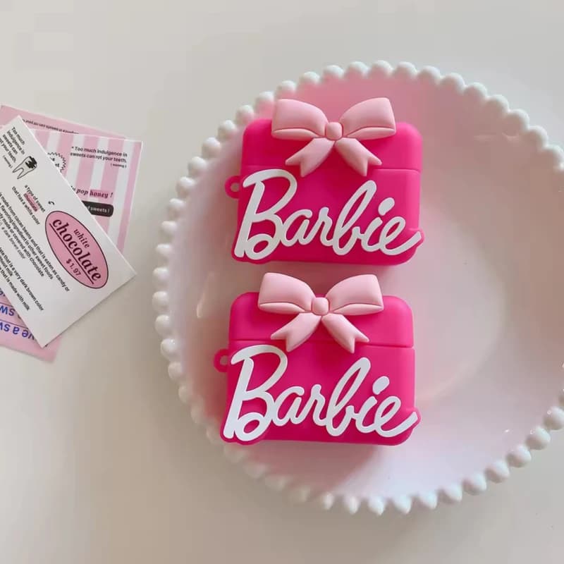 Barbie Cute Soft Silicone With Heart Ring Case For Apple Airpods