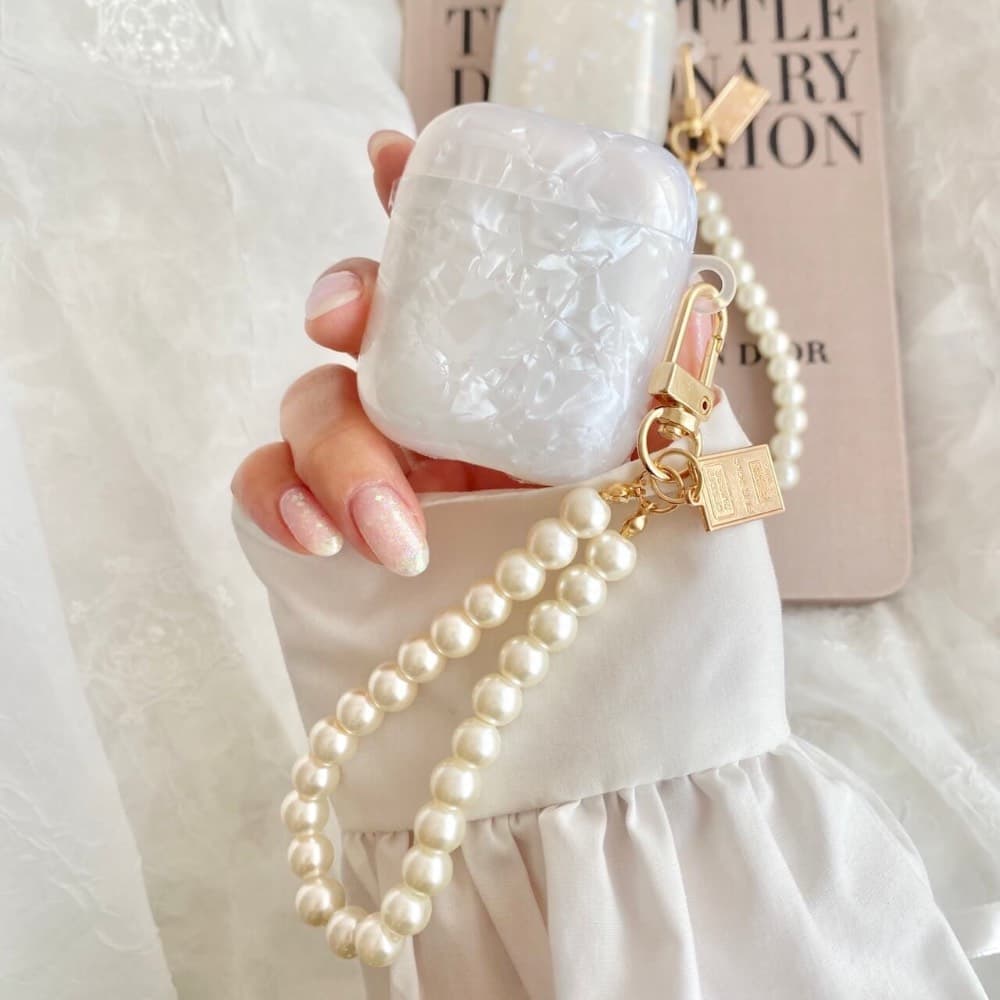 Dreamy Pearl Shell Girls Earphone Case With Tracel For Apple Airpods 3