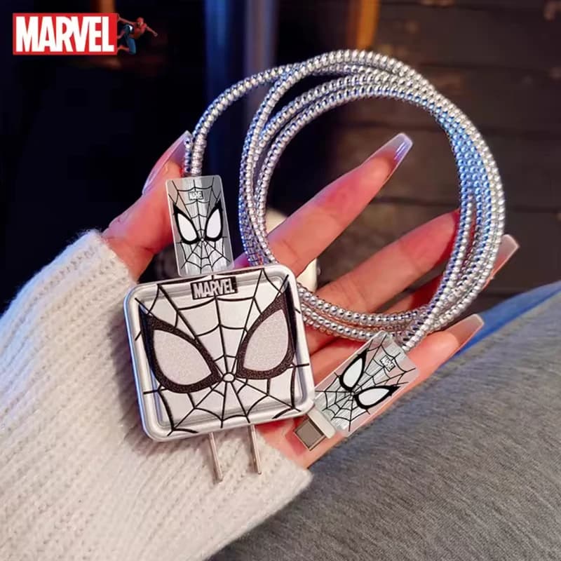 Spider Marvel Edition Charger Cover With Cable Protector For US-2Pin
