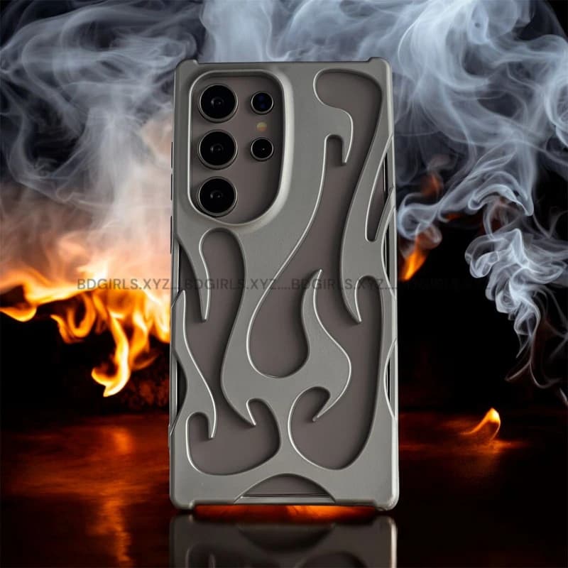 Heat Release Fiber Soft Special Coolling Fire Desing Case For Samsung