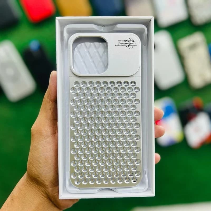 Metal Air Cooling 2 Cut Holes With Perfume Diffuser Case For iPhone