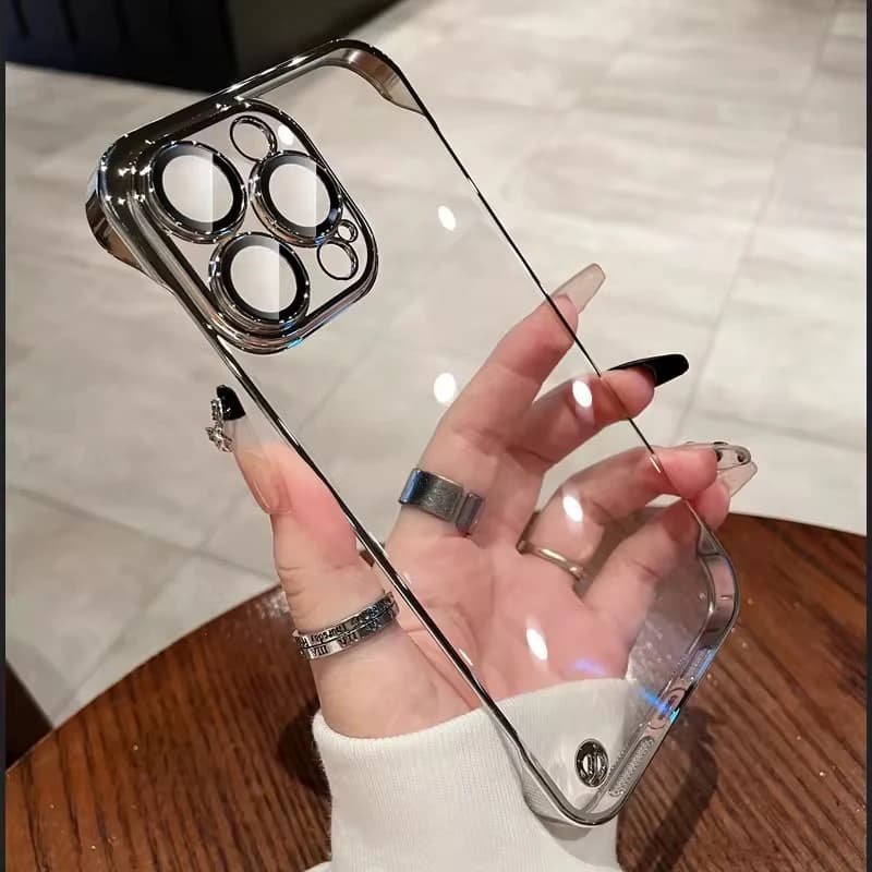 Ultra Thin Anti-Yellow Frameless 2 Cut Case With Camera Protector For iPhone
