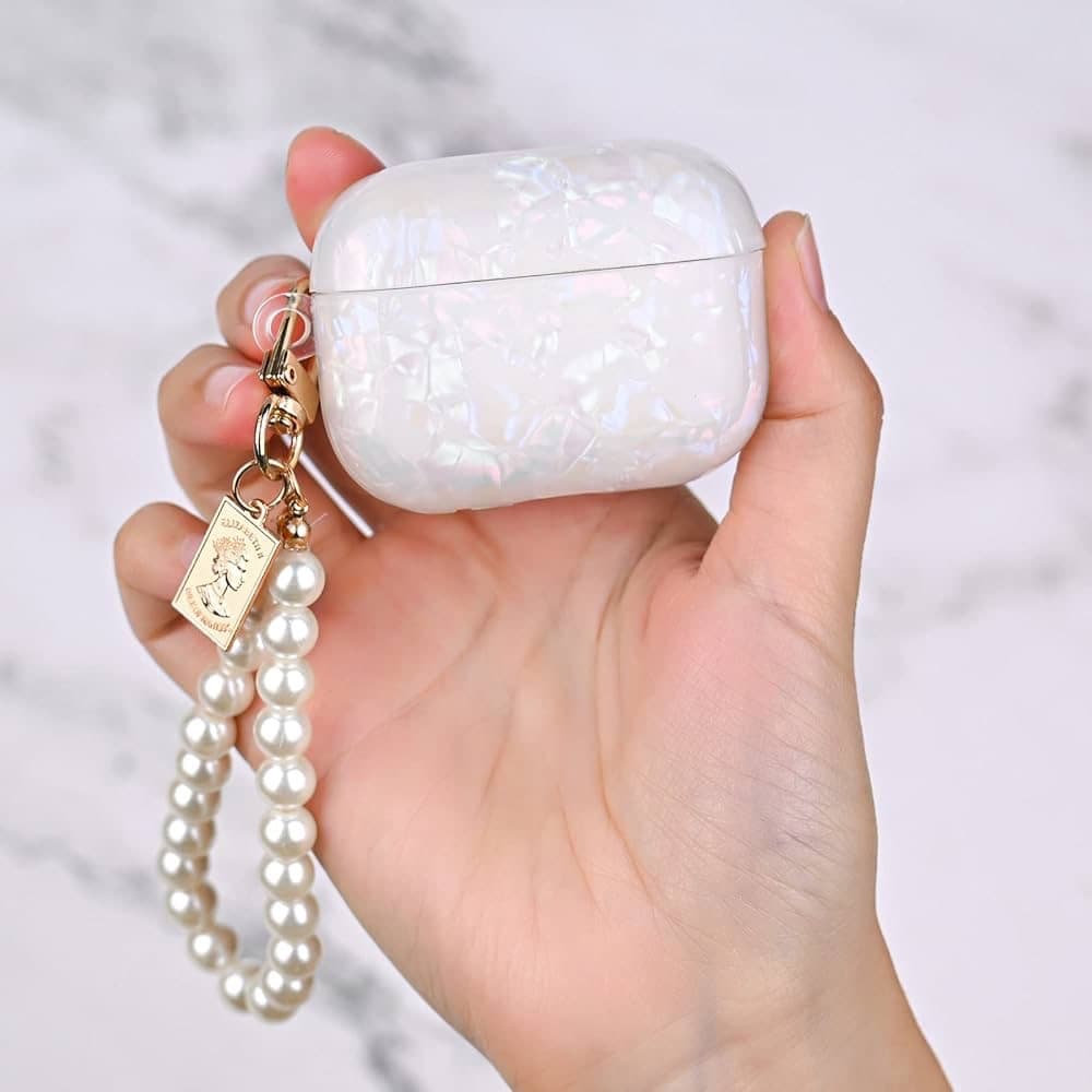 Dreamy Pearl Shell Girls Earphone Case With Tracel For Apple Airpods