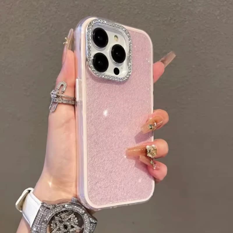Luxury Shiny Diamond Camera Glitter Glossy Bumper Case For iPhone
