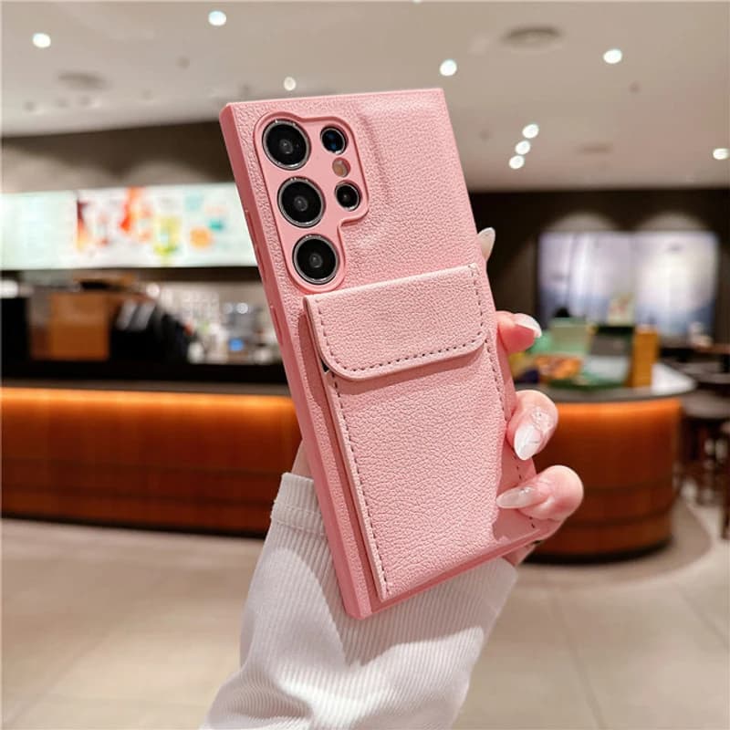 Luxury Shockproof Leather Silicone Wallet Card Holder Phone Case For Samsung